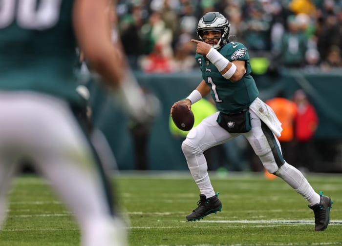 Eagles quarterback Jalen Hurts is a prime example of how owner Jeffrey Lurie has melded an inexpensive signal-caller with a new coaching staff.